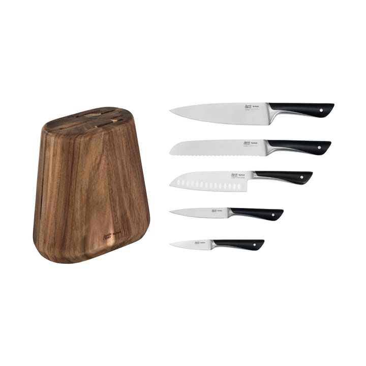 Conjunto de facas com bloco de faca Jamie Oliver , 6 peças Tefal