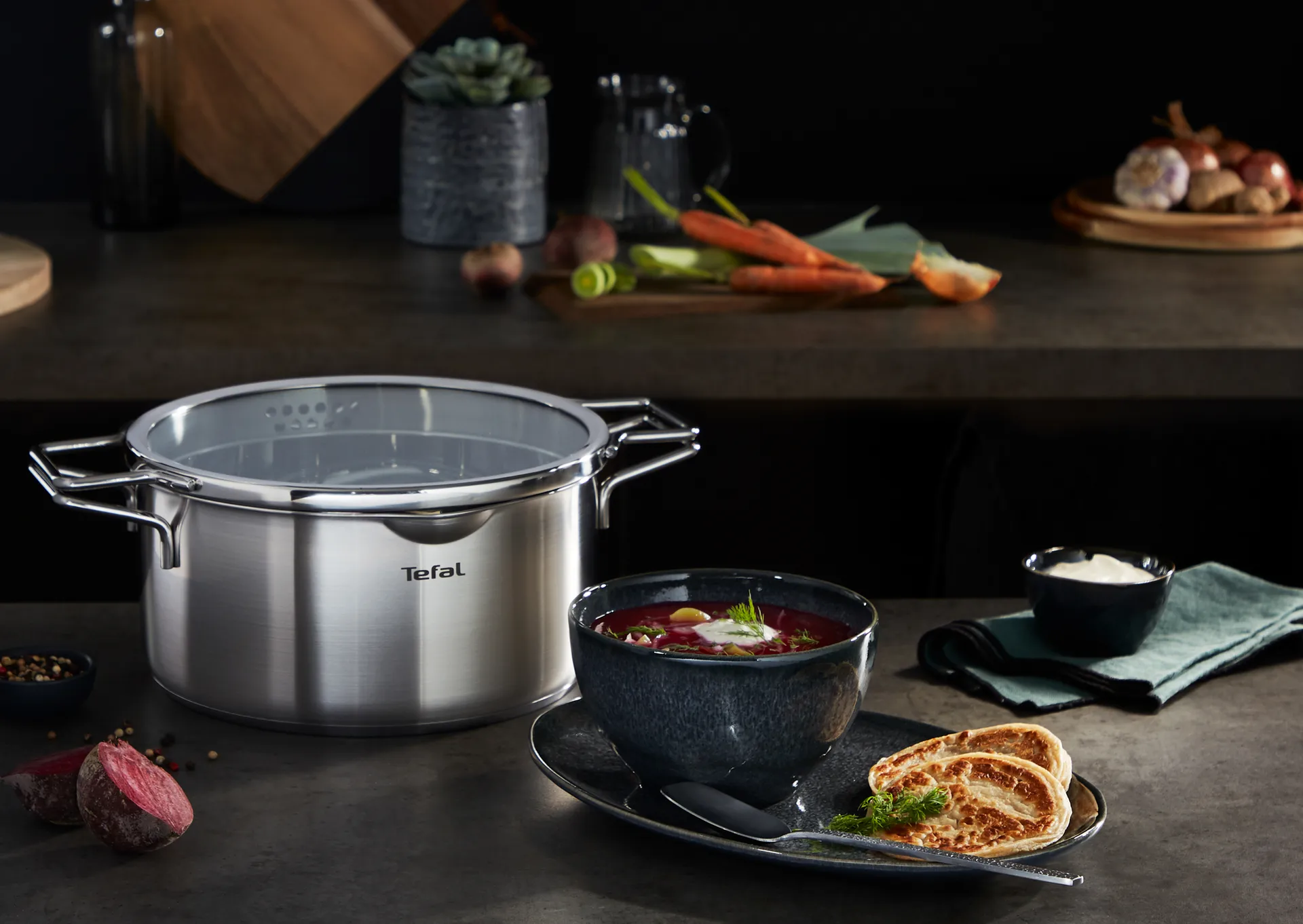 Panela de aço inoxidável Nordica, 2,5 L Tefal