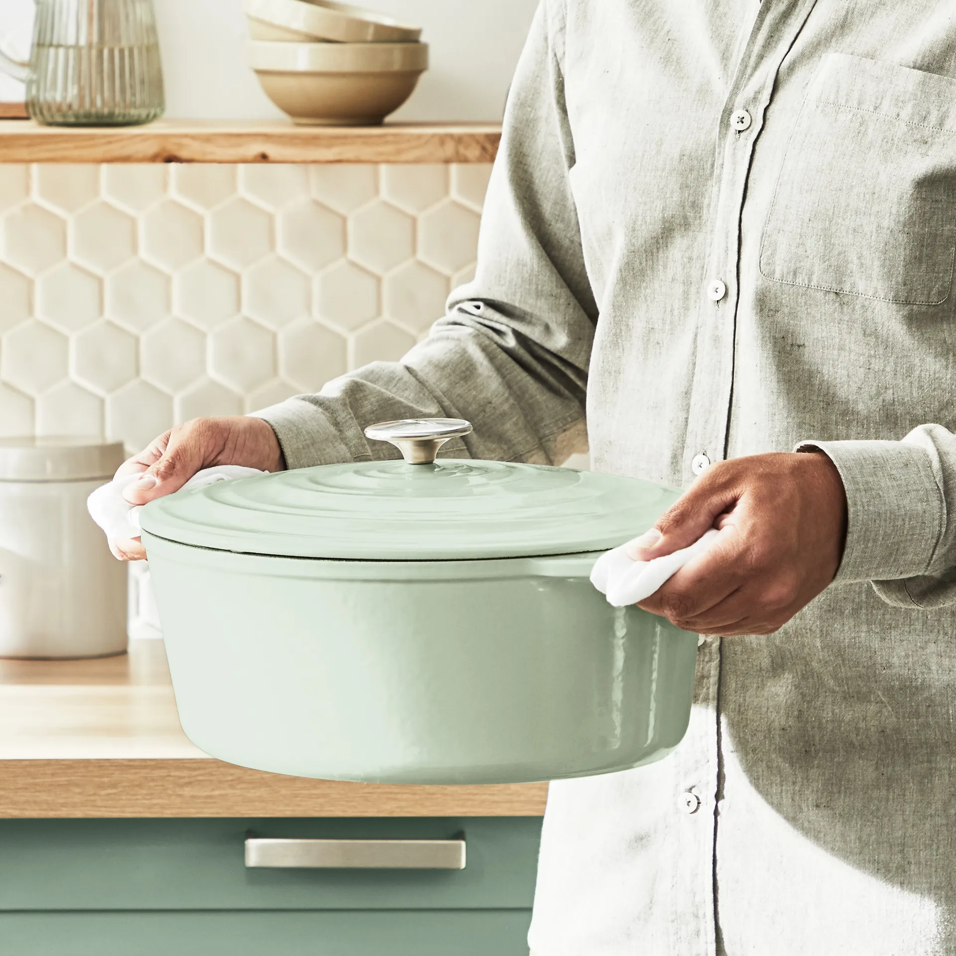 Panela oval 7,2 L Tefal LOV , Verde  Tefal