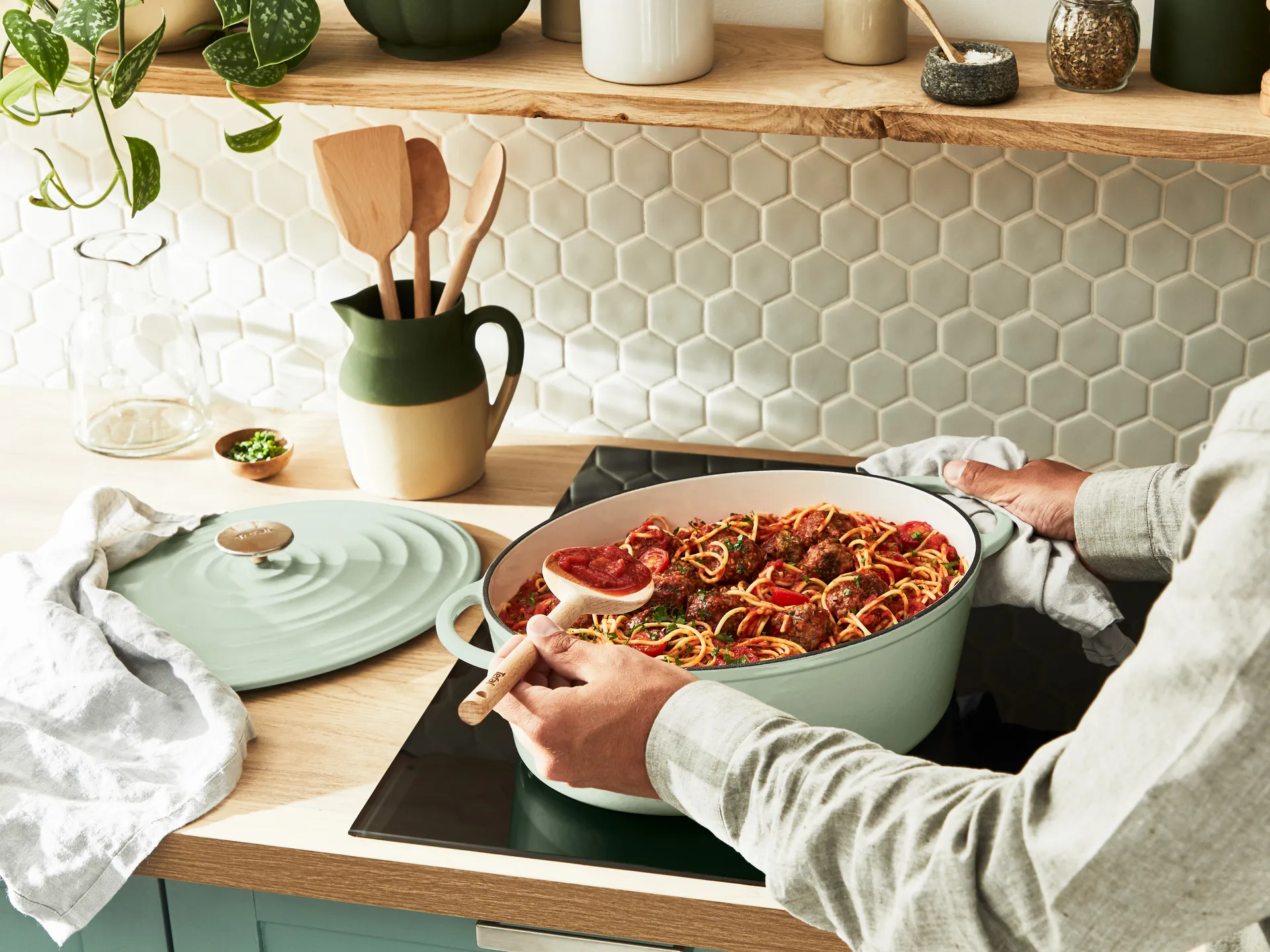 Panela oval 7,2 L Tefal LOV , Verde  Tefal