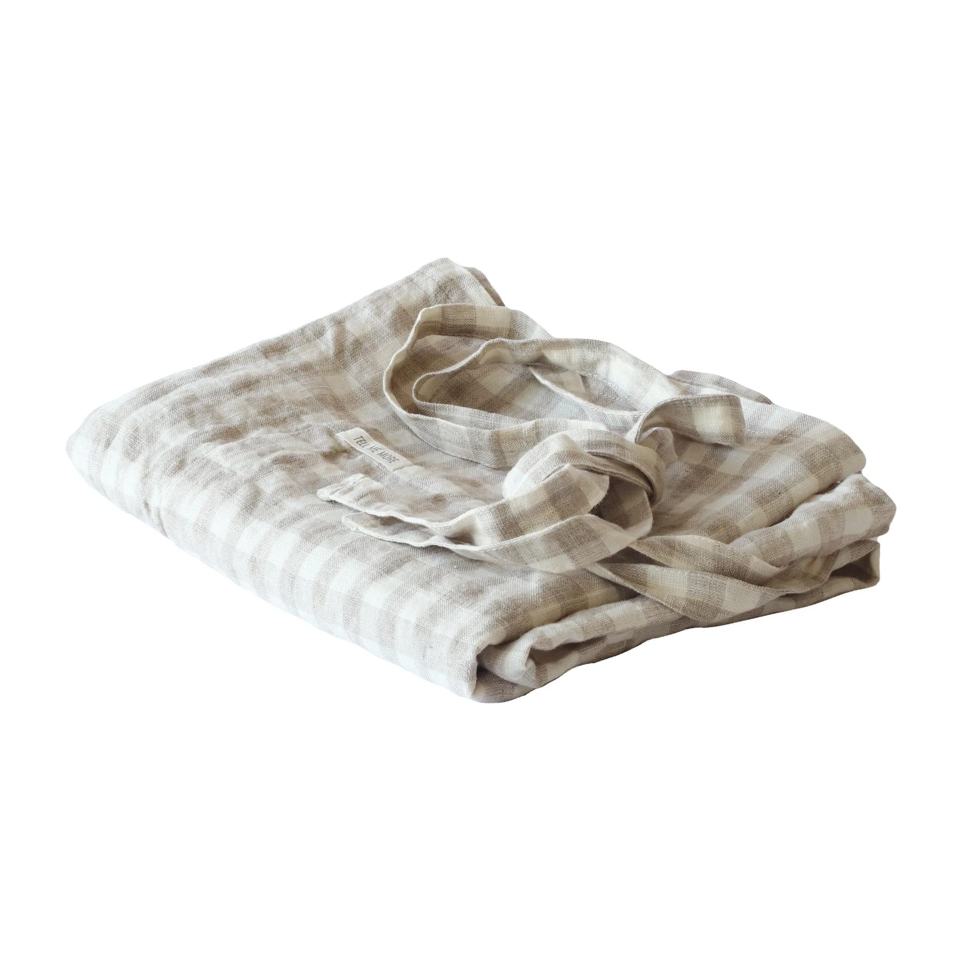 Avental xadrez Gingham 70x50 cm, Natural Tell Me More