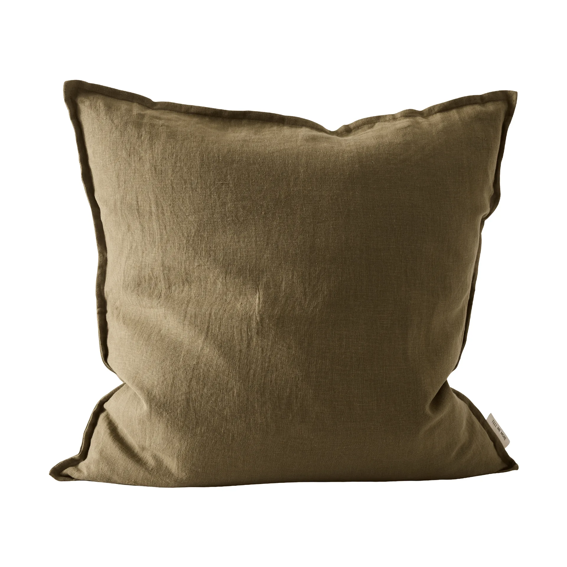 Capa de almofada de linho Washed 50x50 cm, Dark olive green Tell Me More