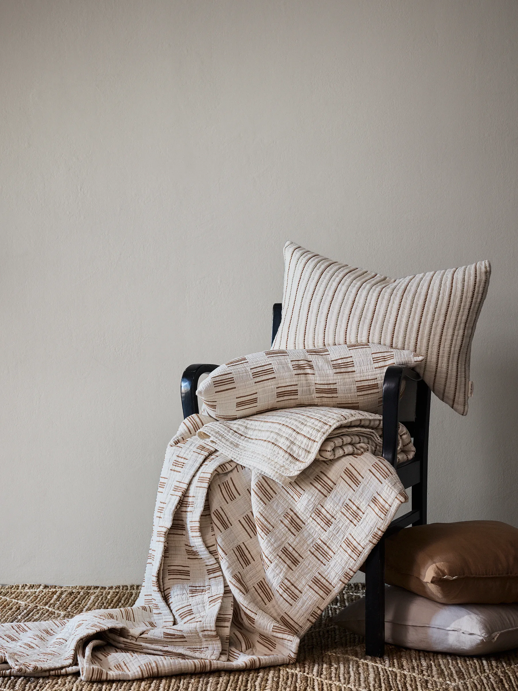 Capa de almofada Julien 40x60 cm, Off-white-vermelho ferrugem Tell Me More