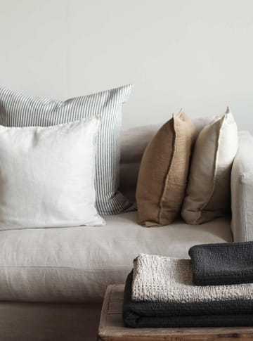Capa de almofada linho Stonewashed 65x65 cm - Cinza-branco - Tell Me More