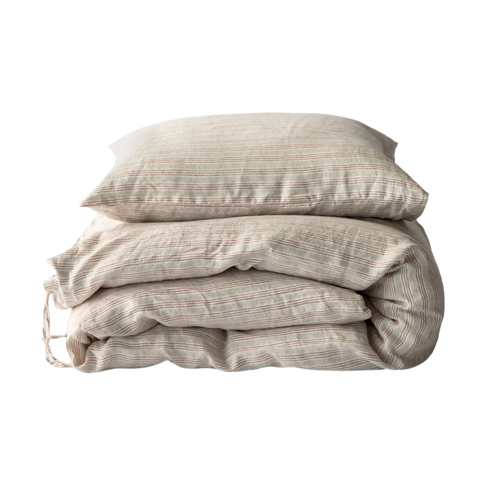 Capa de edredon Linho 150x200 cm , Risca de avelã Tell Me More