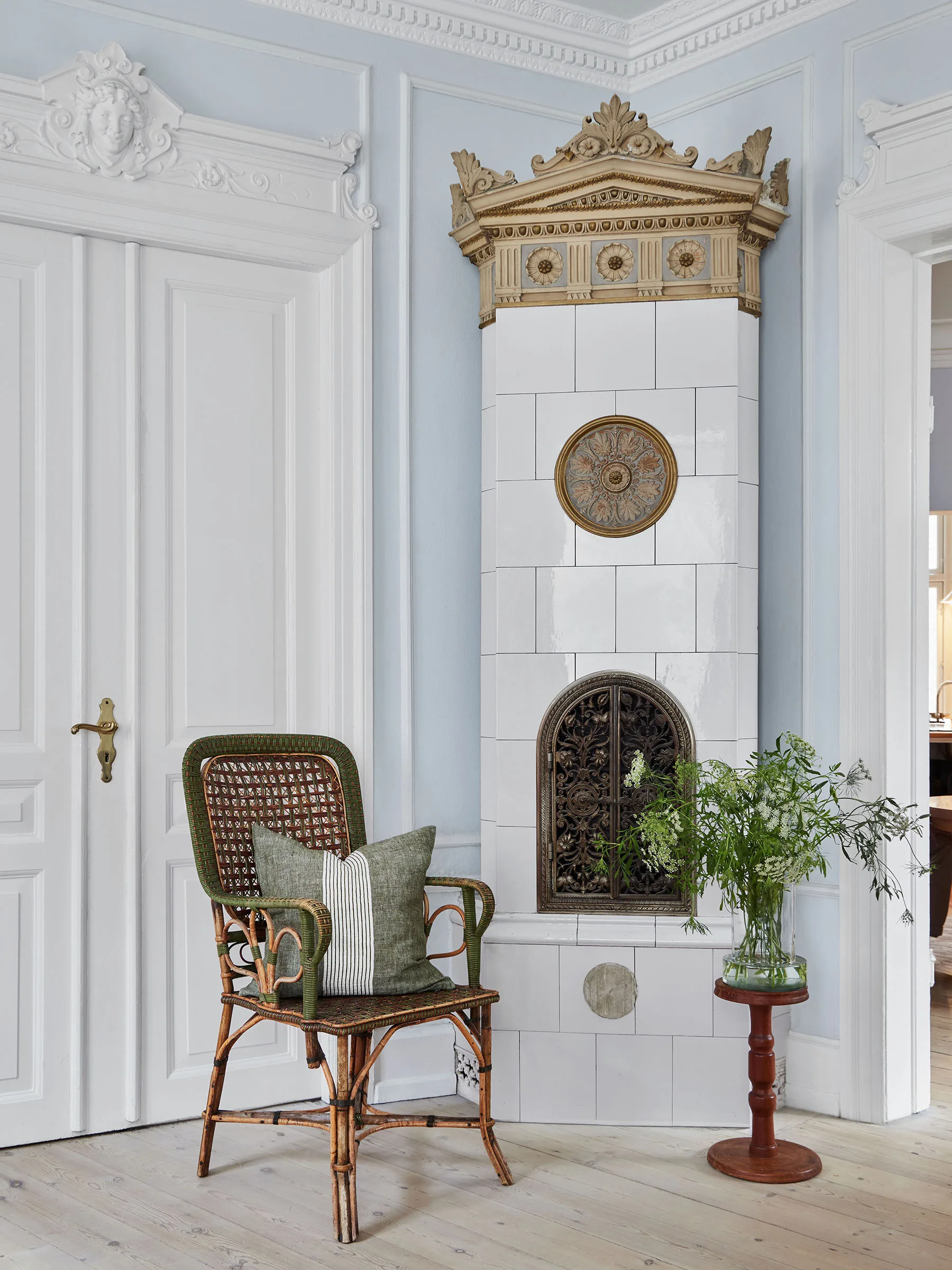 Colette capa de almofada, Risco verde, 50x50 cm Tell Me More