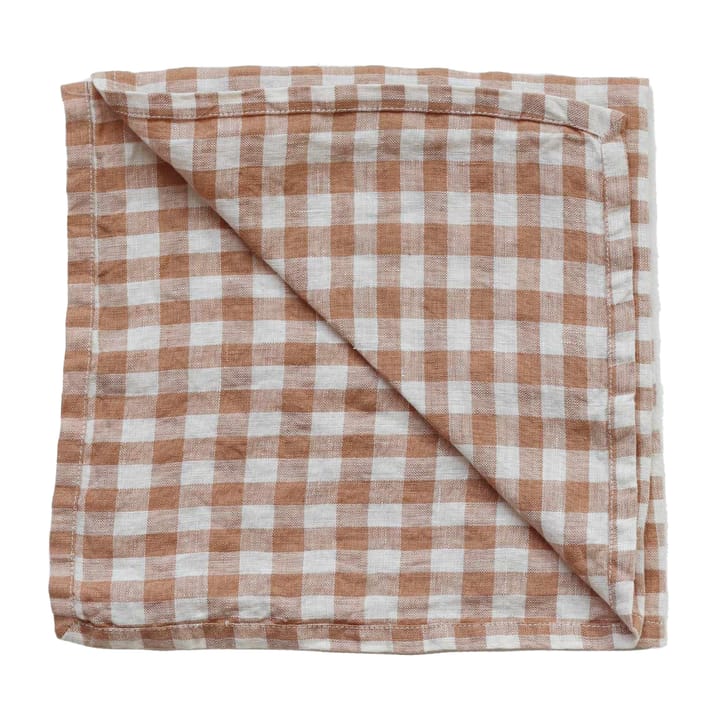 Guardanapo de linho xadrez Gingham 45x45 cm - Biscuit - Tell Me More