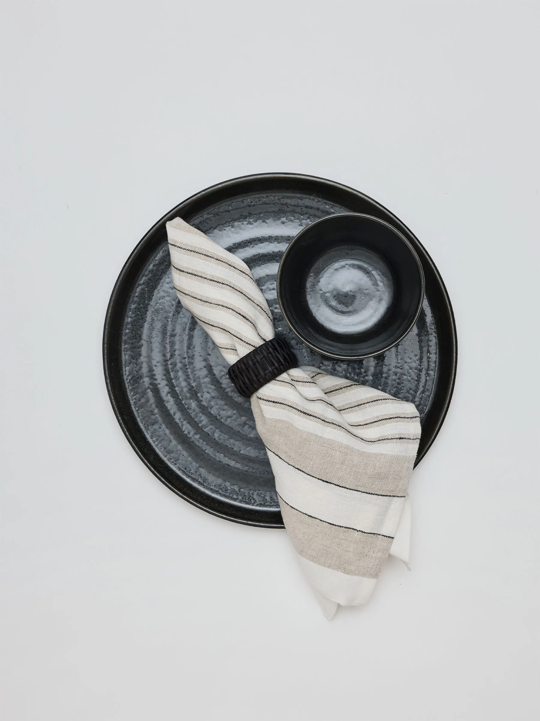 Noah guardanapo de linho 50x50 cm, Bege riscado Tell Me More