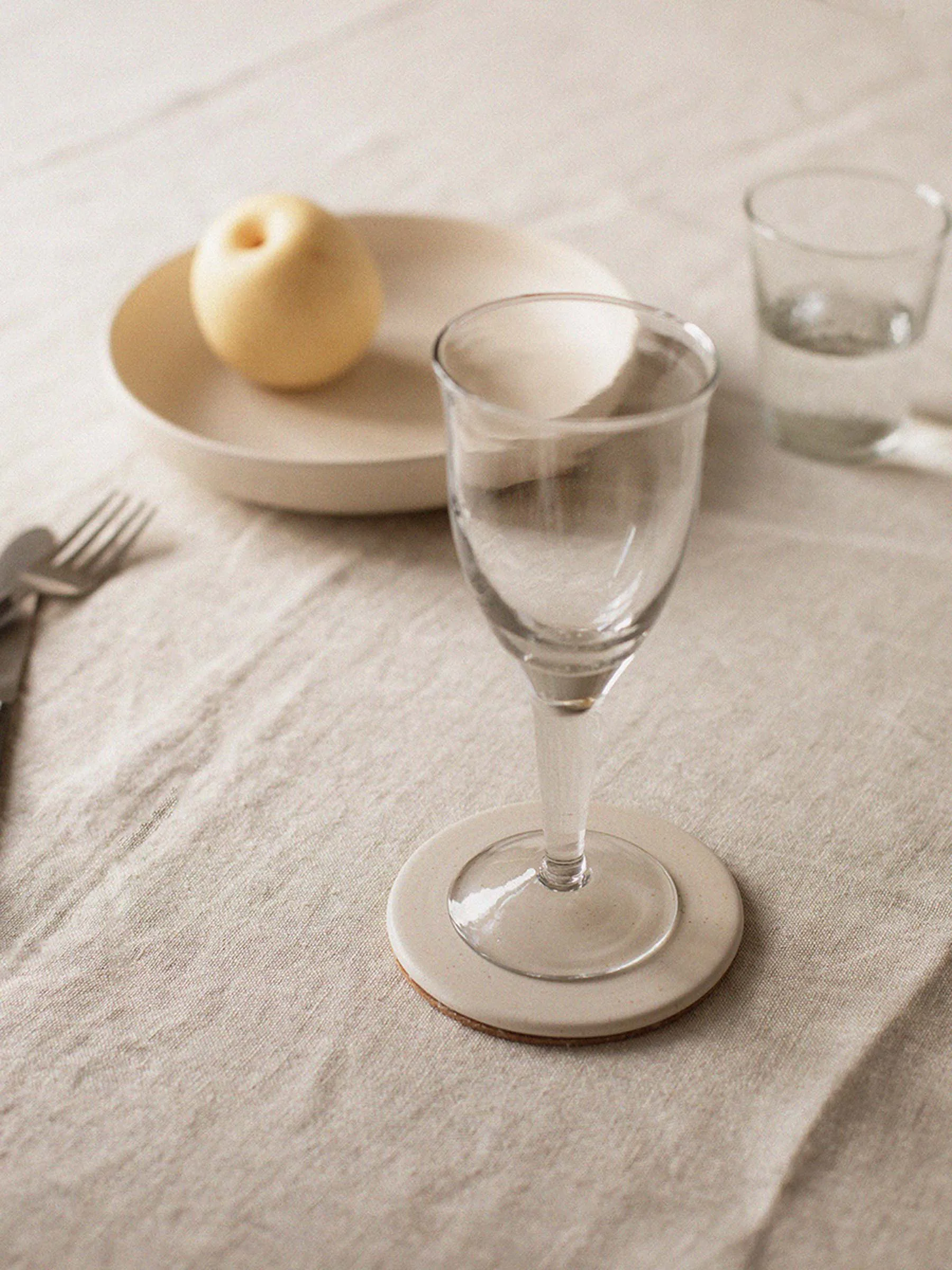 Palermo descanso de copo Ø11 cm, Branco-sujo Tell Me More