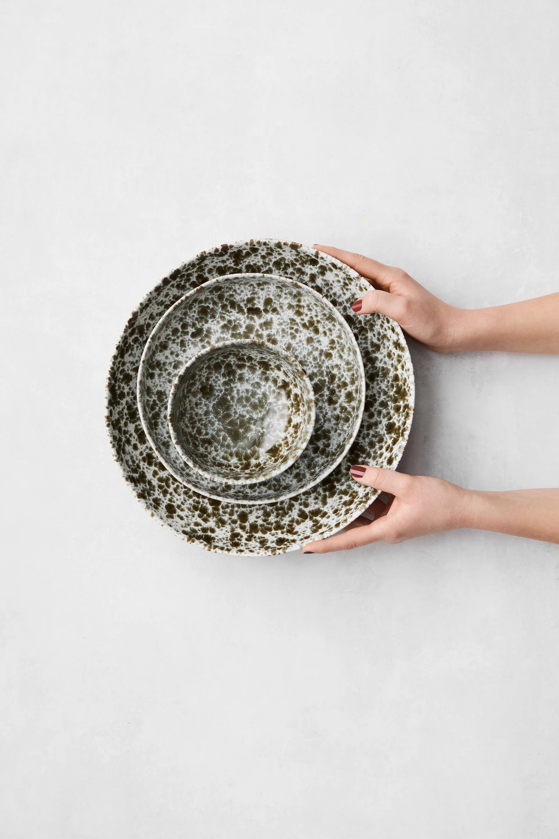 Rivoli tigela para salada médio Ø30 cm, Verde splatter Tell Me More