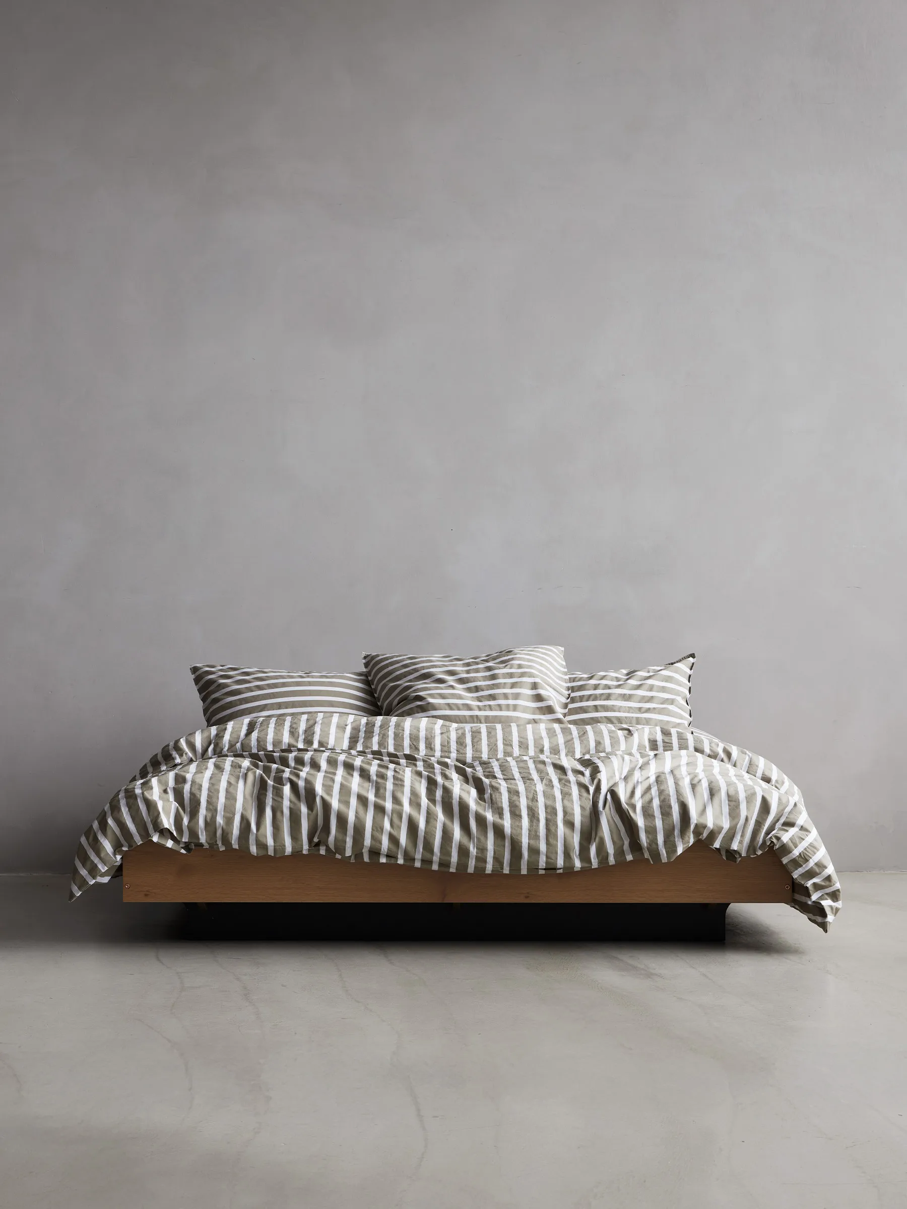 Tell Me More fronha às riscas em algodão, Azeitona, 50x60 cm Tell Me More