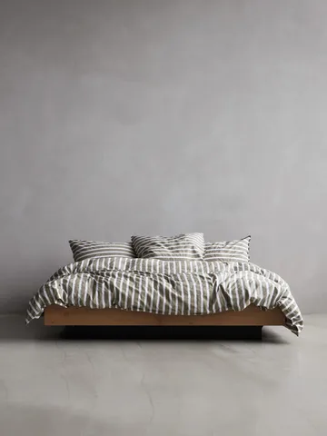 Tell Me More fronha às riscas em algodão - Azeitona, 50x90 cm - Tell Me More