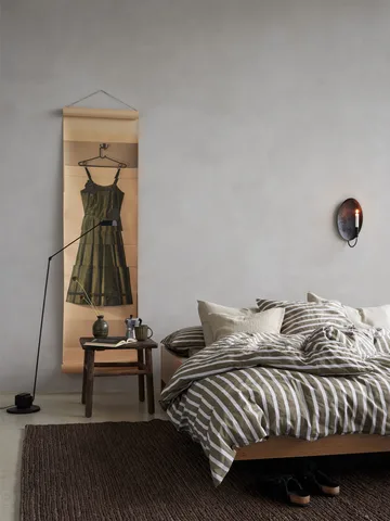 Tell Me More lençol com padrão às riscas em algodão - Azeitona, 150x200 cm - Tell Me More