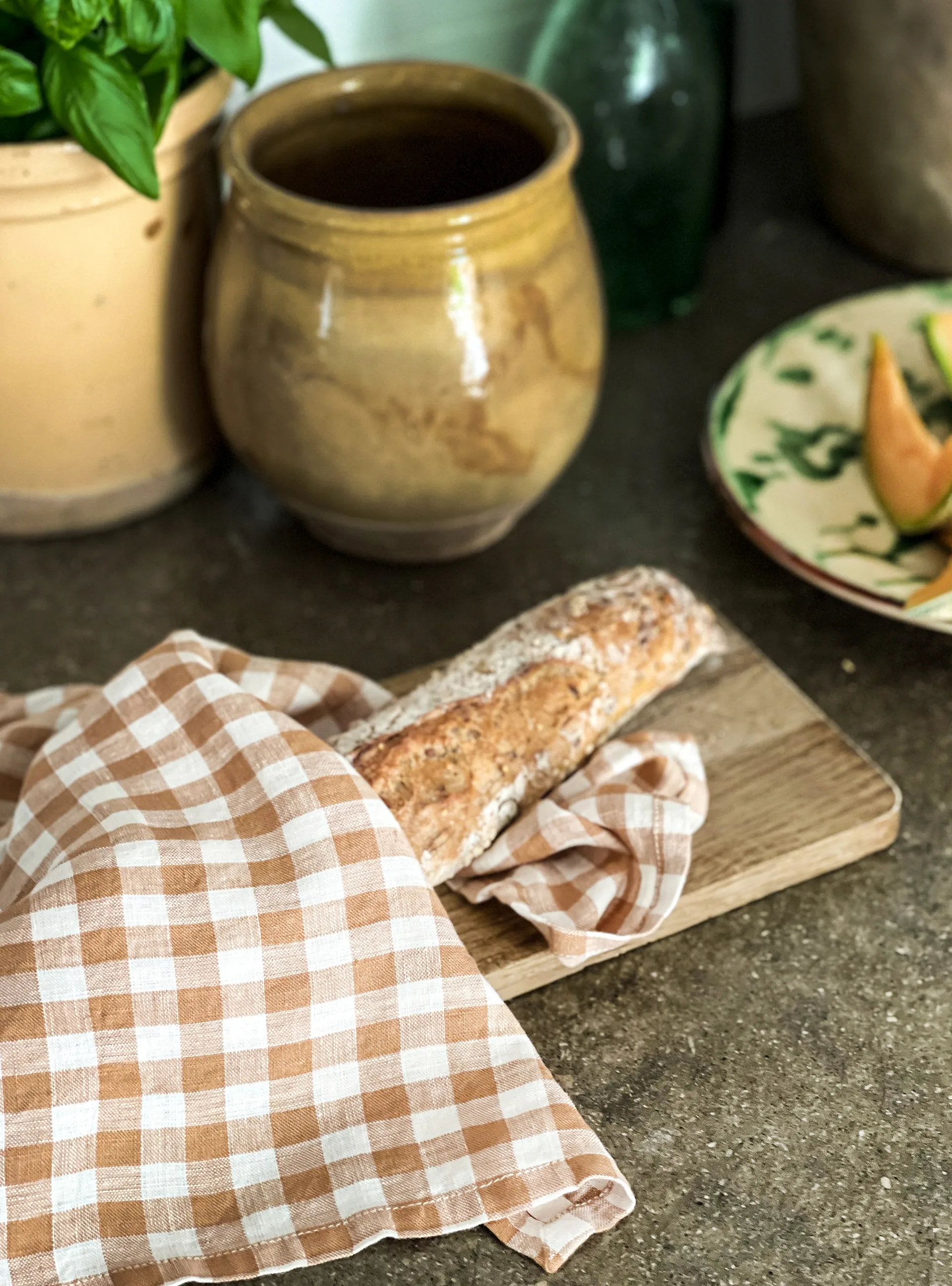 Toalha de cozinha xadrez Gingham 70x50 cm, Biscuit Tell Me More