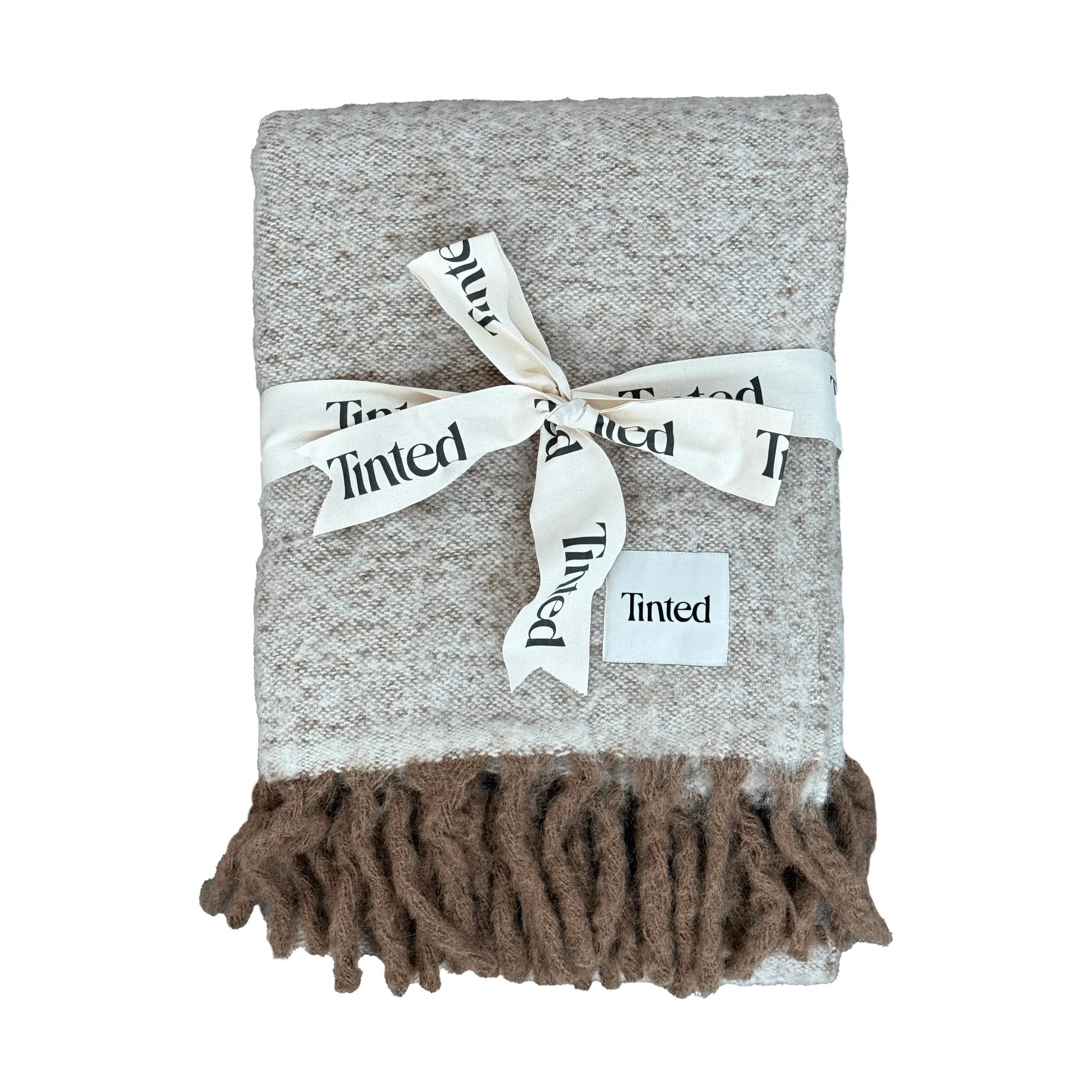 Fridh manta de mohair, Castanho-off white, 130x170 cm Tinted