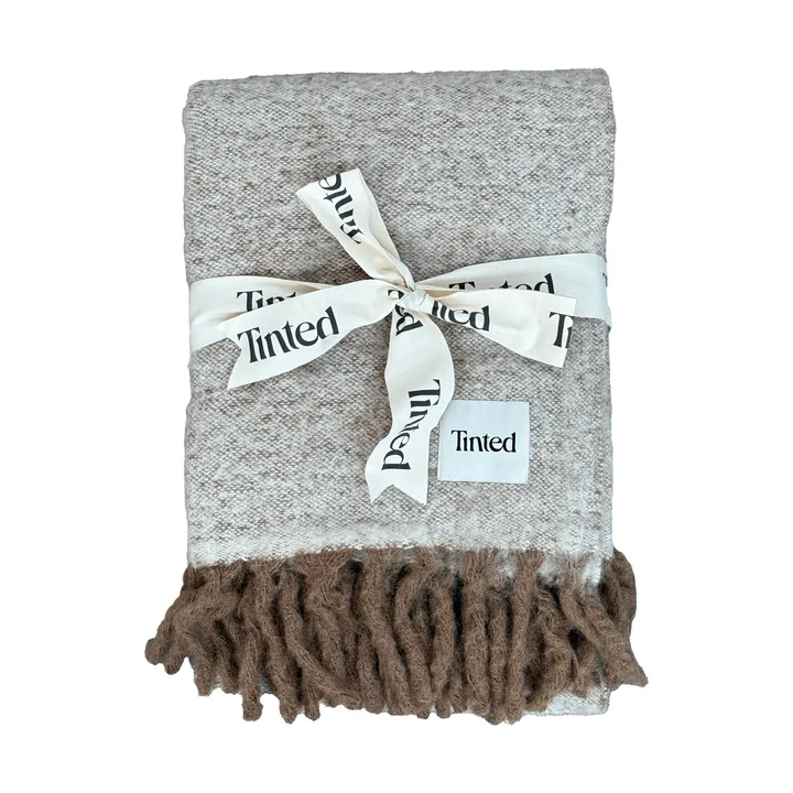 Fridh manta de mohair - Castanho-off white, 130x170 cm - Tinted