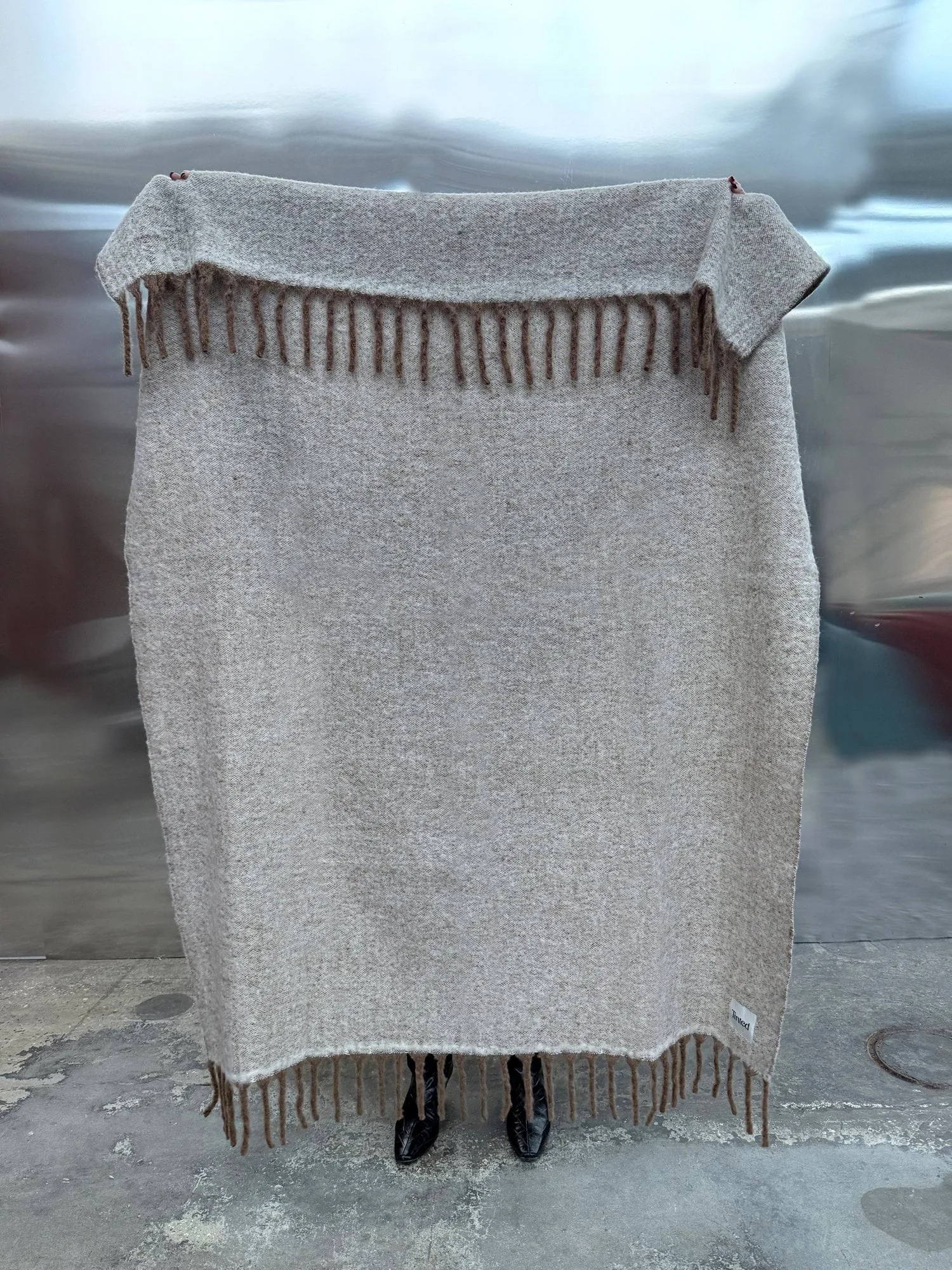 Fridh manta de mohair, Castanho-off white, 130x170 cm Tinted