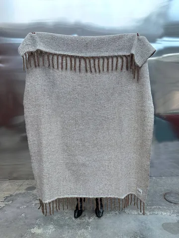 Fridh manta de mohair - Castanho-off white, 130x170 cm - Tinted