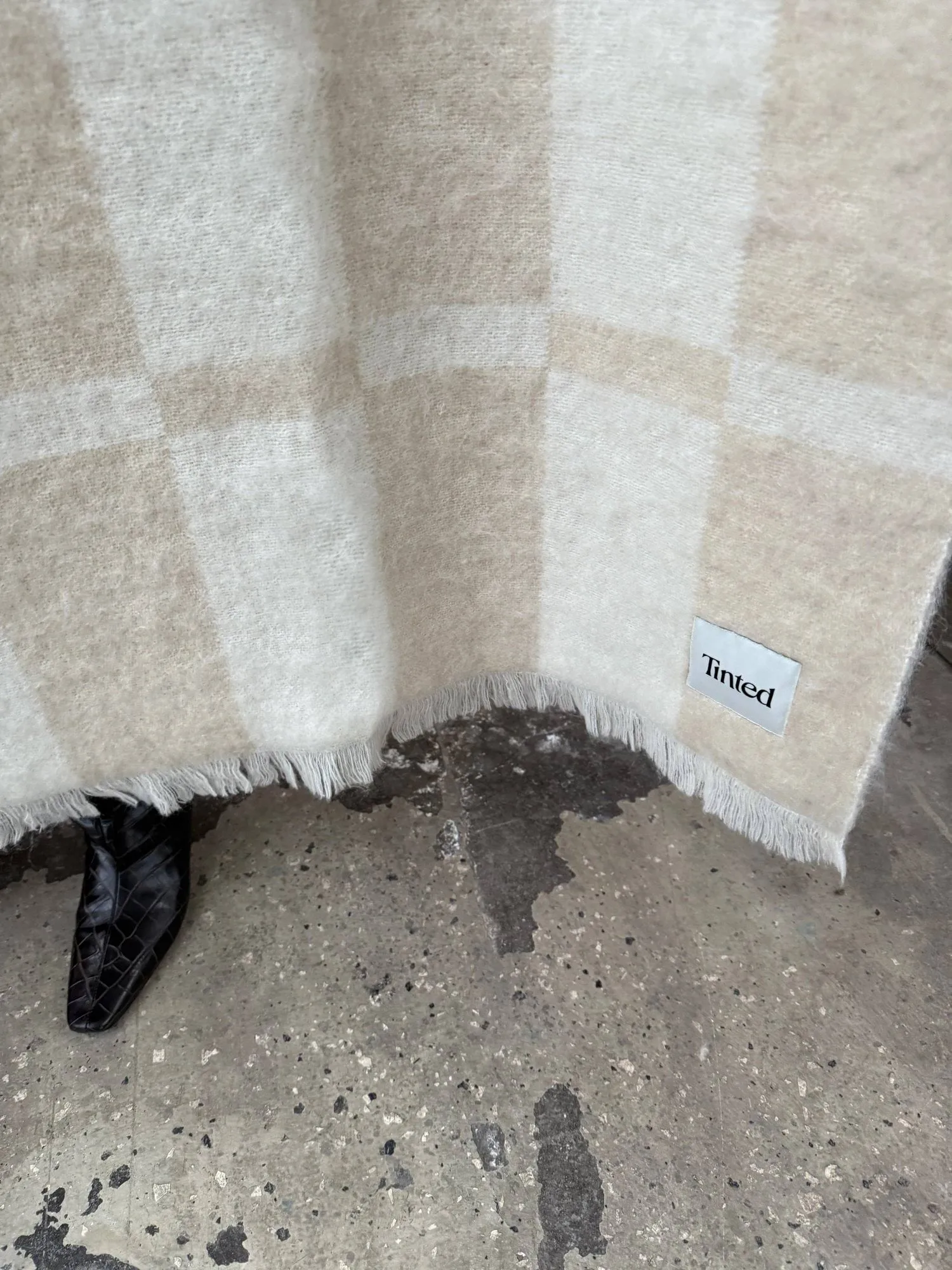 Hallin manta de mohair, Bege-off white, 130x170 cm Tinted