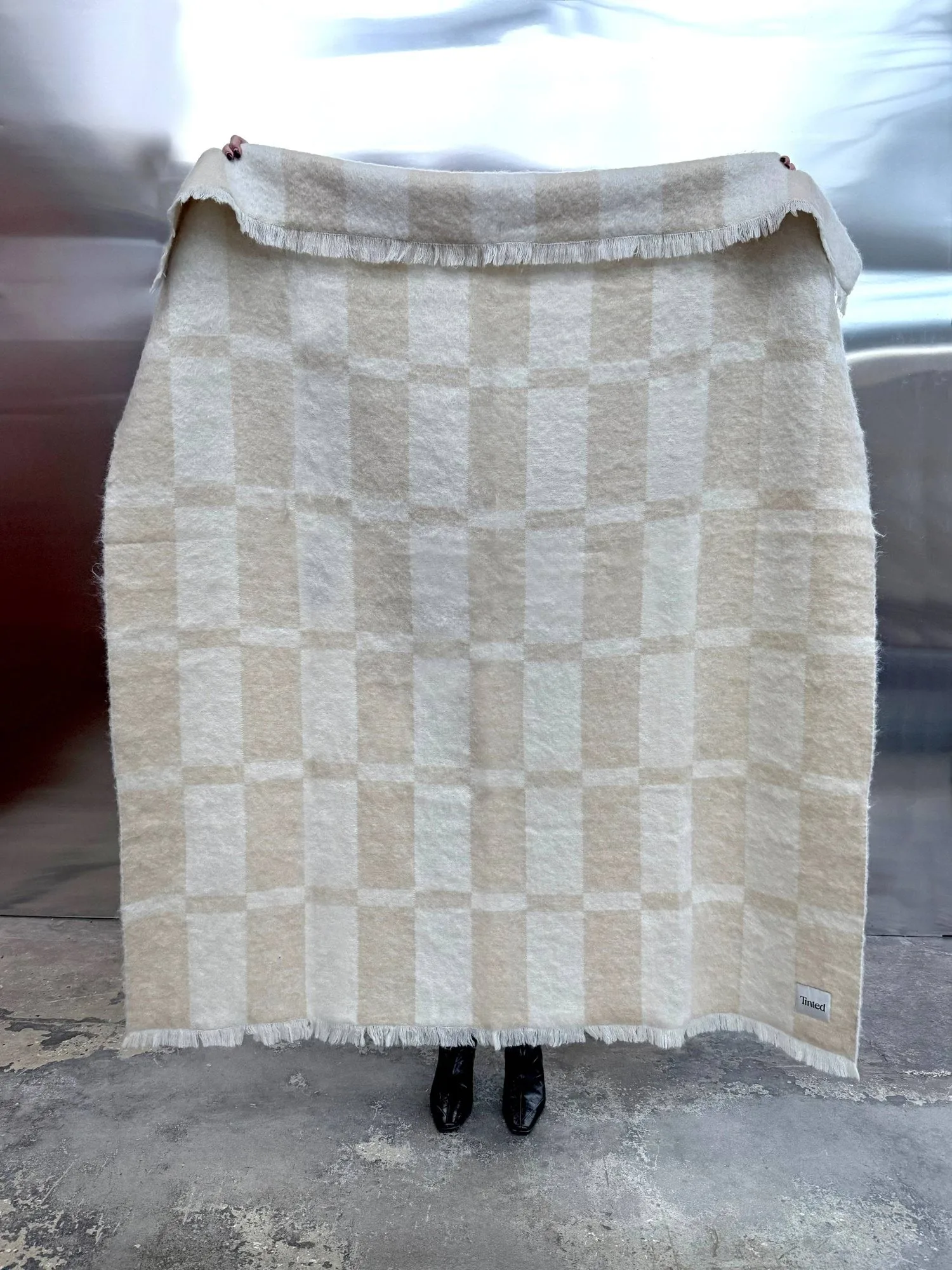 Hallin manta de mohair, Bege-off white, 130x170 cm Tinted