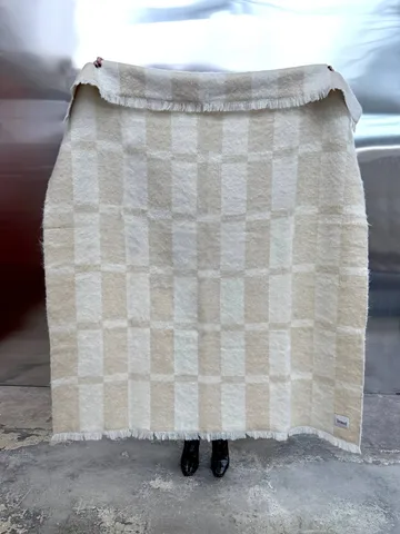 Hallin manta de mohair - Bege-off white, 130x170 cm - Tinted