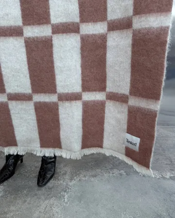 Hallin manta de mohair - Off white-ferrugem, 130x170 cm - Tinted
