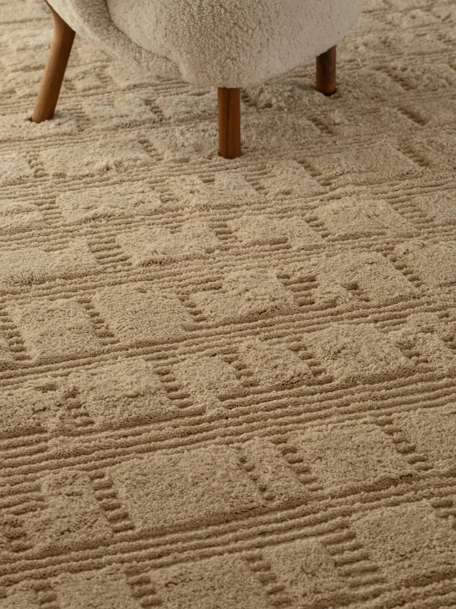 Lydahl tapete de lã, Bege, 200x300 cm Tinted