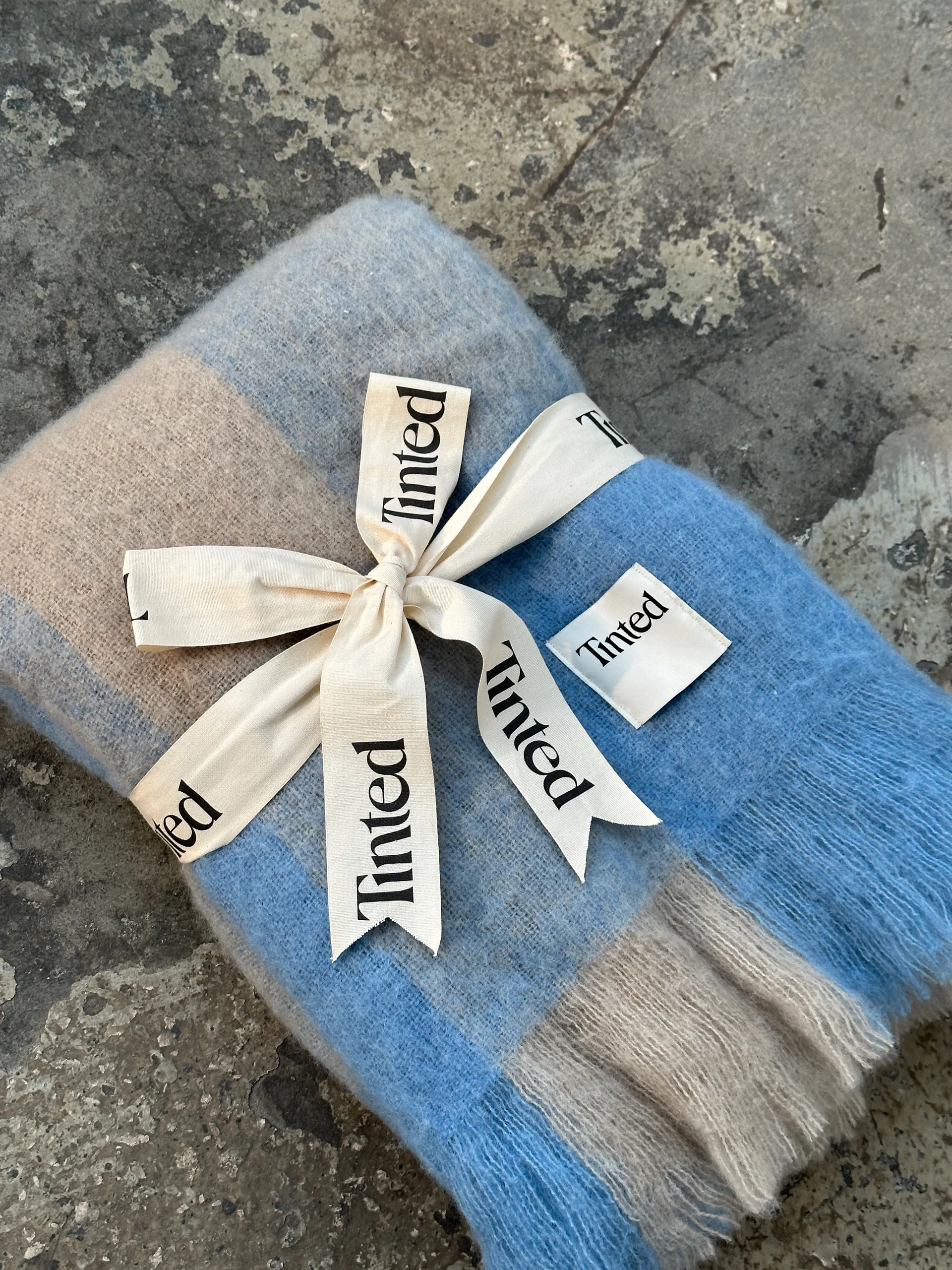 Manta de lã Ahlblom 130x170 cm, Beige-blue Tinted