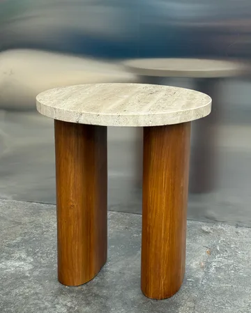 Mesa lateral Vikman - Carvalho-bege travertino - Tinted