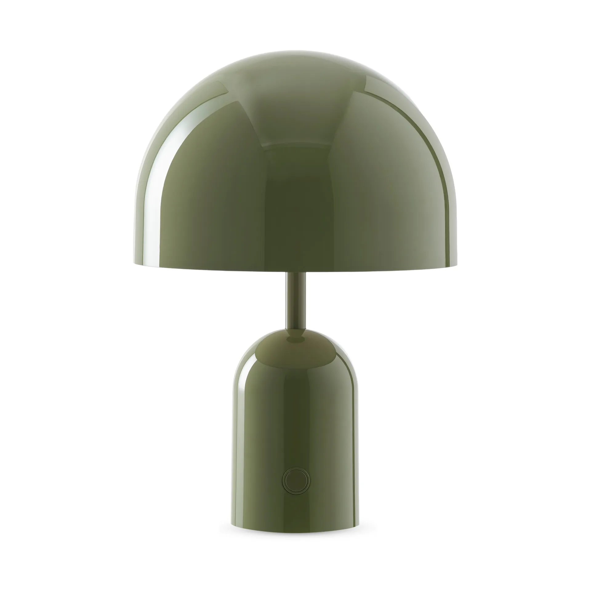 Bell candeeiro de mesa LED portátil 28 cm, Musgo Tom Dixon