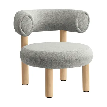 Fat poltrona  - Brushed natural wood & natural alpine boucle - Tom Dixon