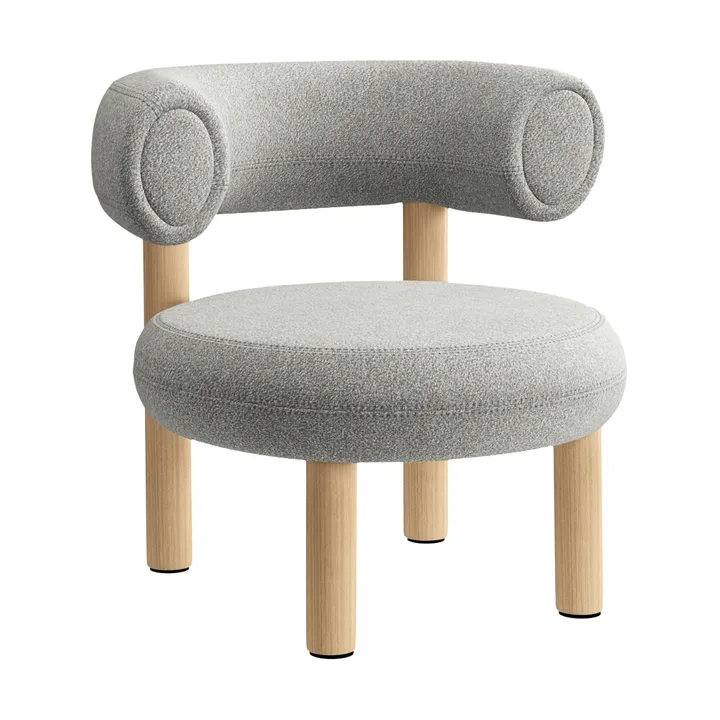 Fat poltrona  - Brushed natural wood & natural alpine boucle - Tom Dixon