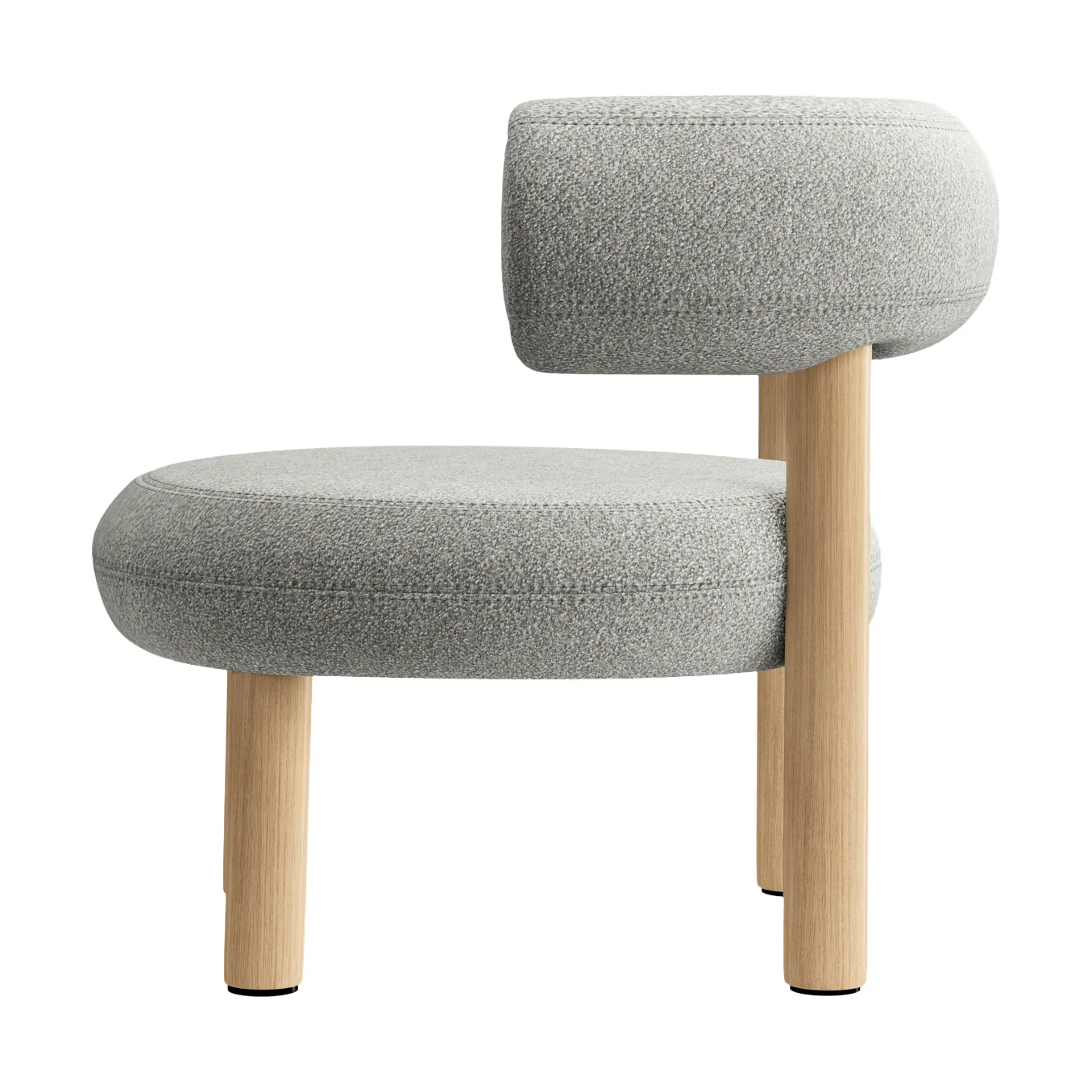 Fat poltrona , Brushed natural wood & natural alpine boucle Tom Dixon