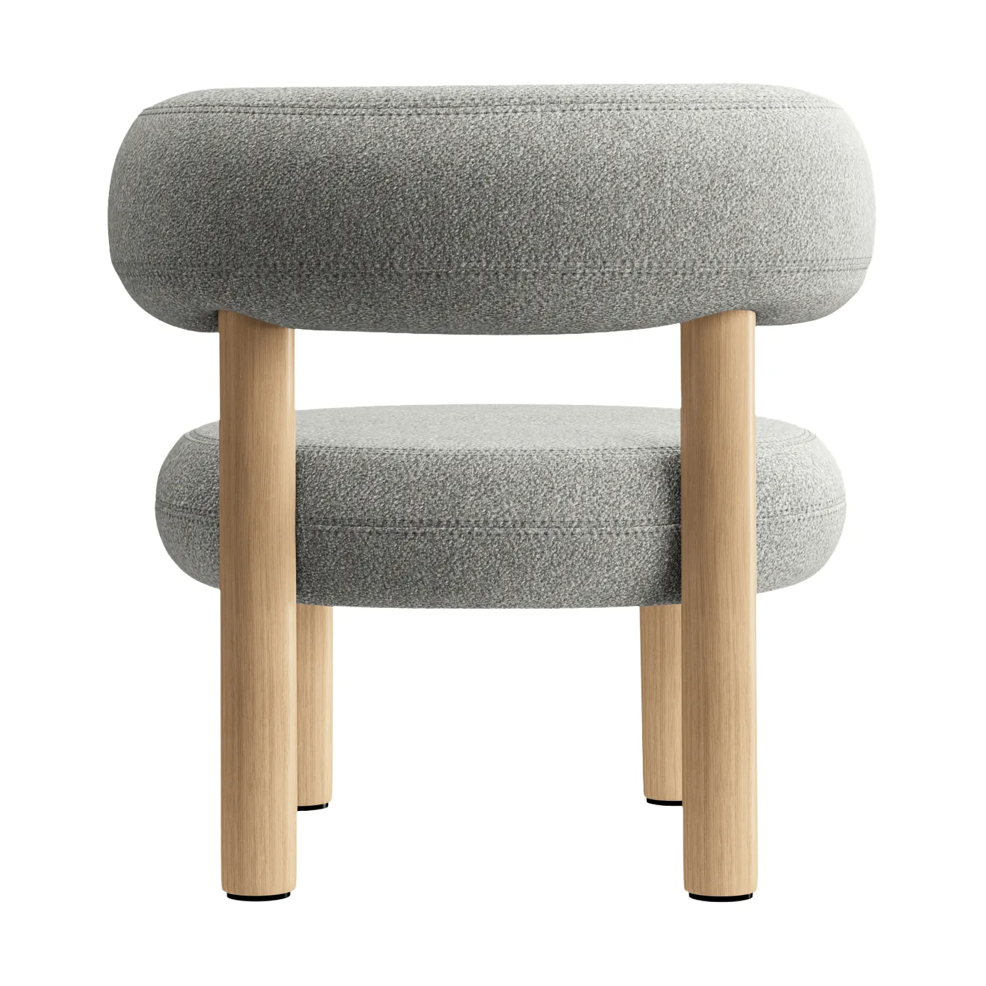 Fat poltrona , Brushed natural wood & natural alpine boucle Tom Dixon