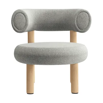 Fat poltrona  - Brushed natural wood & natural alpine boucle - Tom Dixon