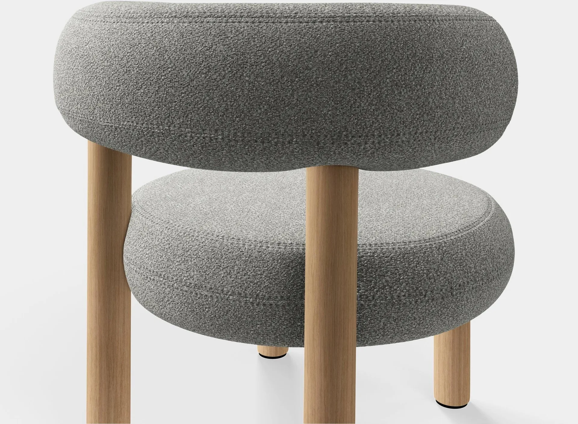 Fat poltrona , Brushed natural wood & natural alpine boucle Tom Dixon
