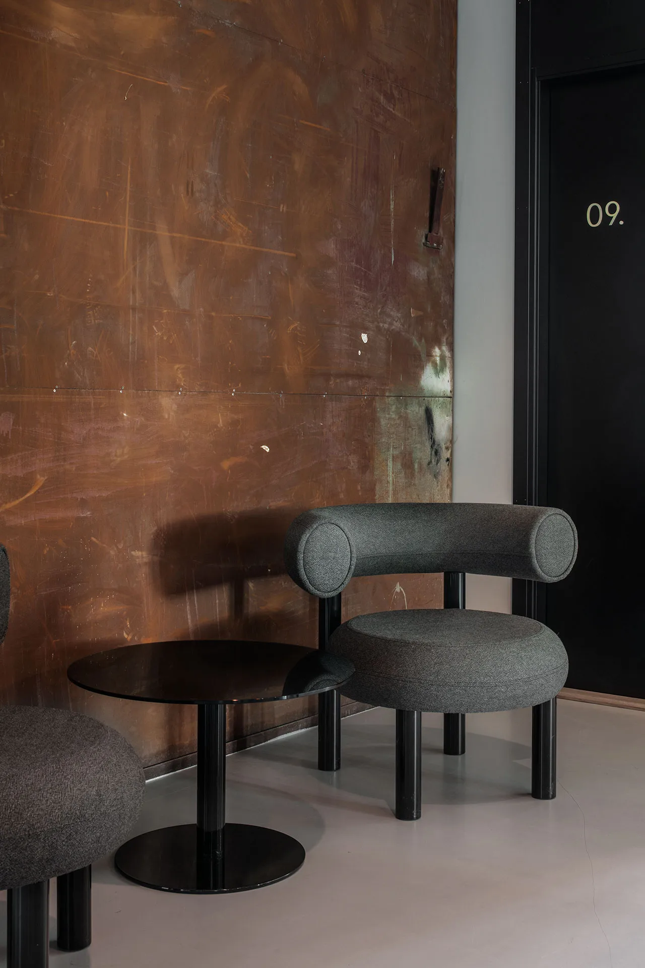 Flash mesa de centro Ø60 cm, Preto-preto suporte Tom Dixon