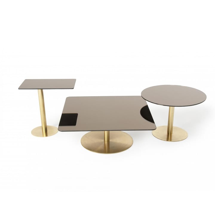 Flash mesa de centro 80x80 cm, Vidro espelhado preto-base preta Tom Dixon