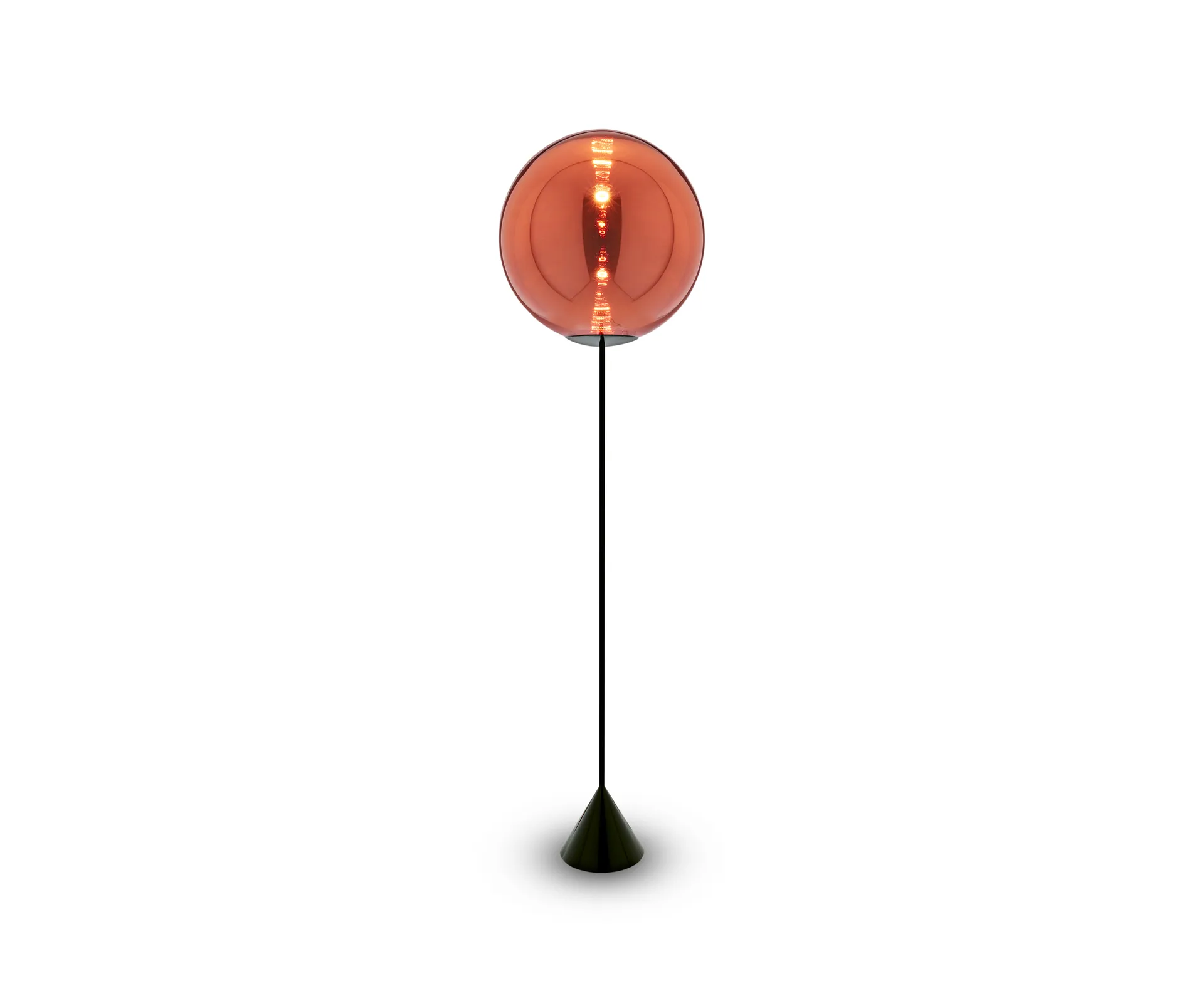 Globe Cone slim candeeiro de pé LED 180 cm, Cobre Tom Dixon
