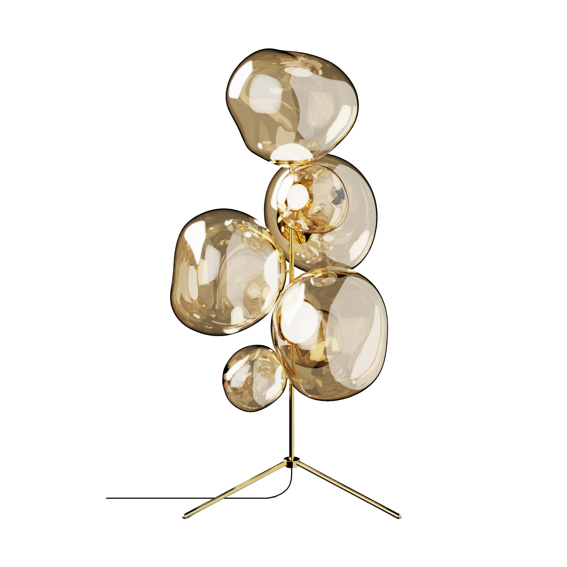 Melt Chandelier candeeiro de pé LED 175 cm, Dourado Tom Dixon