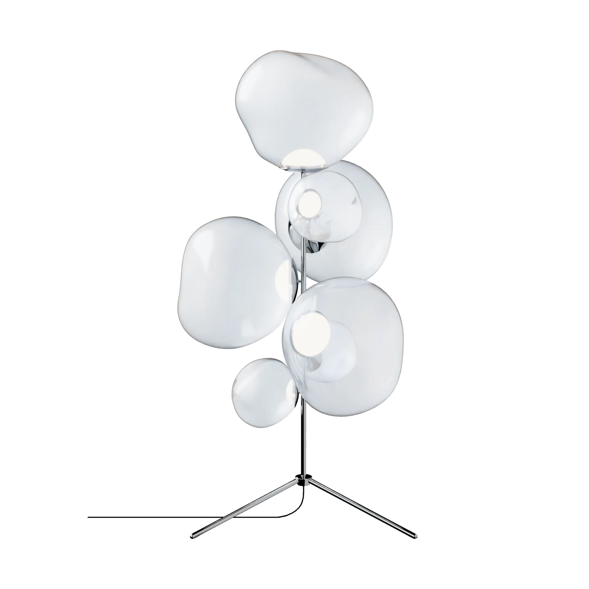 Melt Chandelier candeeiro de pé LED 175 cm, Ópalo-prateado Tom Dixon