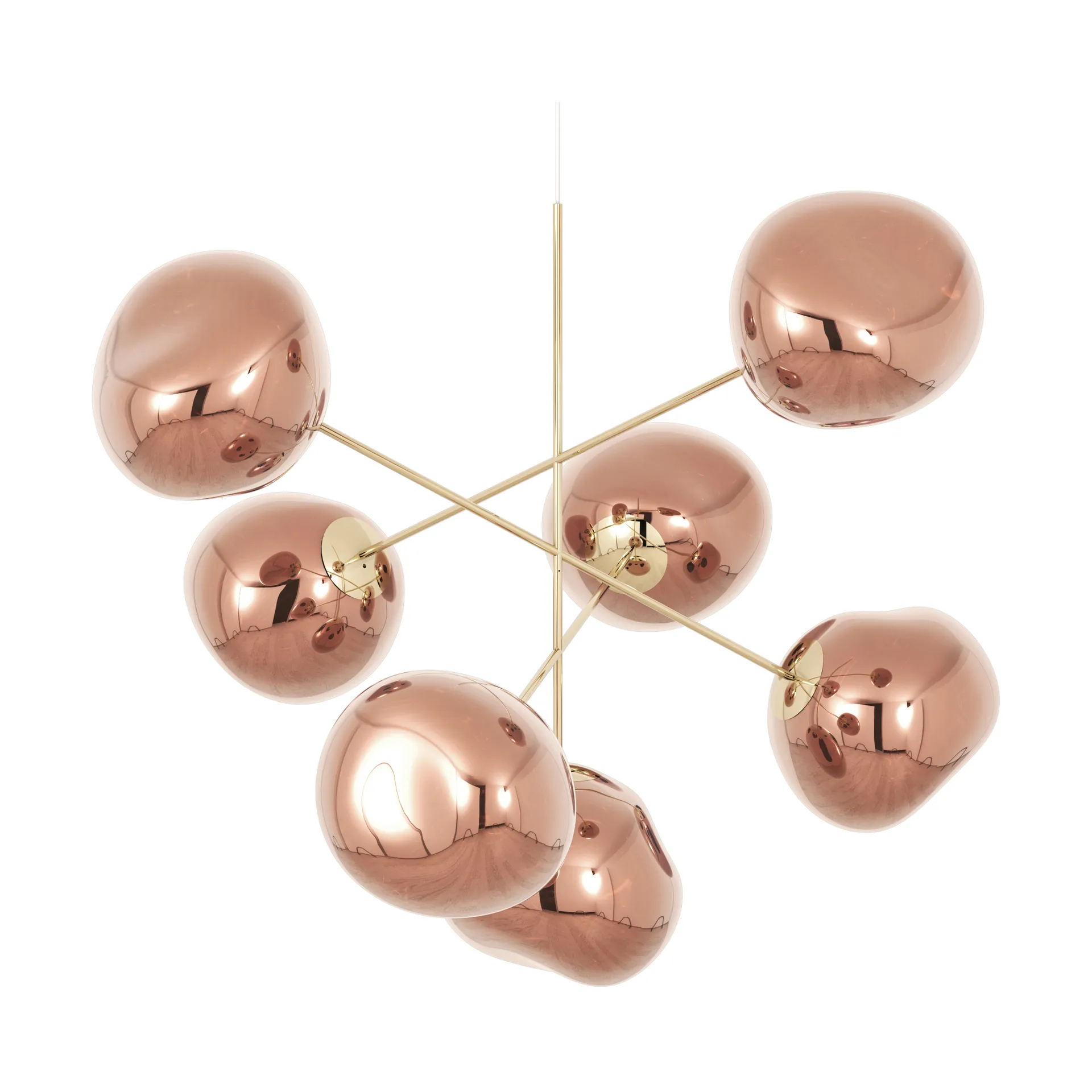 Melt Chandelier grande candeeiro de teto LED 196 cm, Cobre Tom Dixon