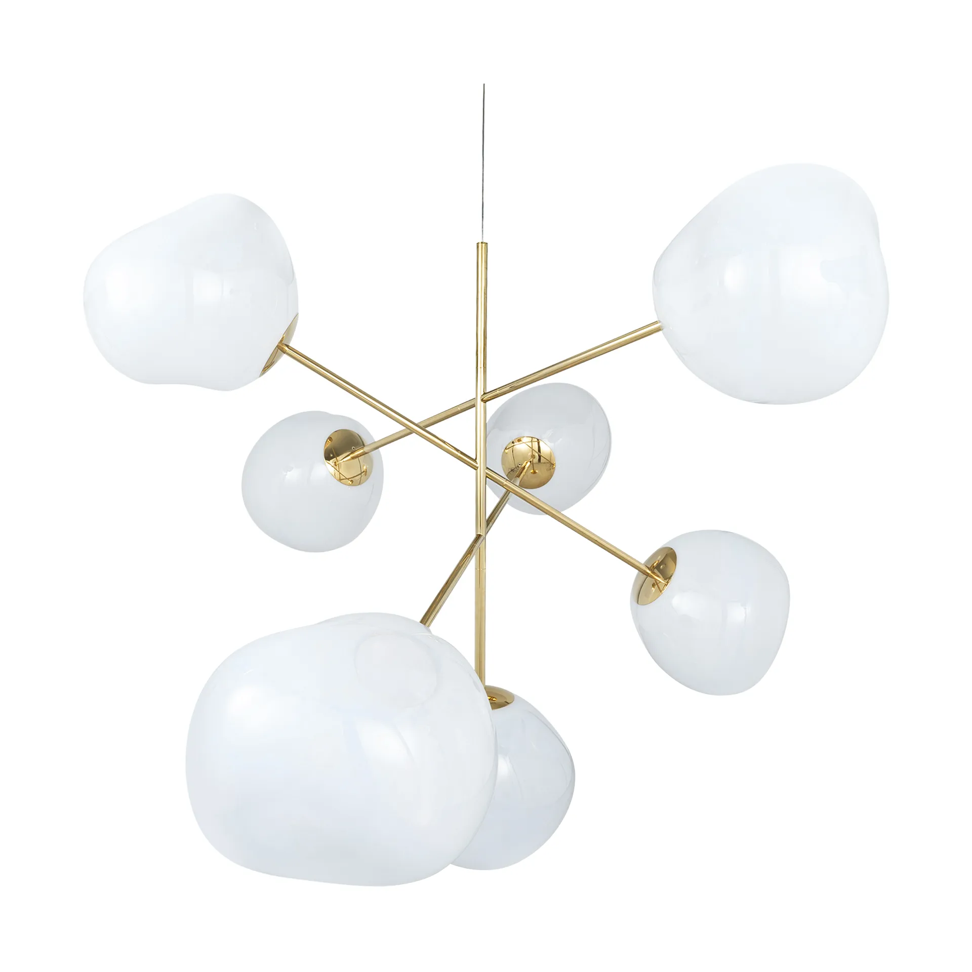 Melt Chandelier grande candeeiro de teto LED 196 cm, Ópalo-dourado Tom Dixon