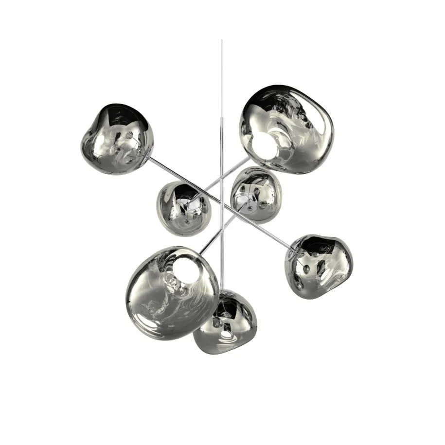 Melt Chandelier grande candeeiro de teto LED 196 cm, Prateado Tom Dixon
