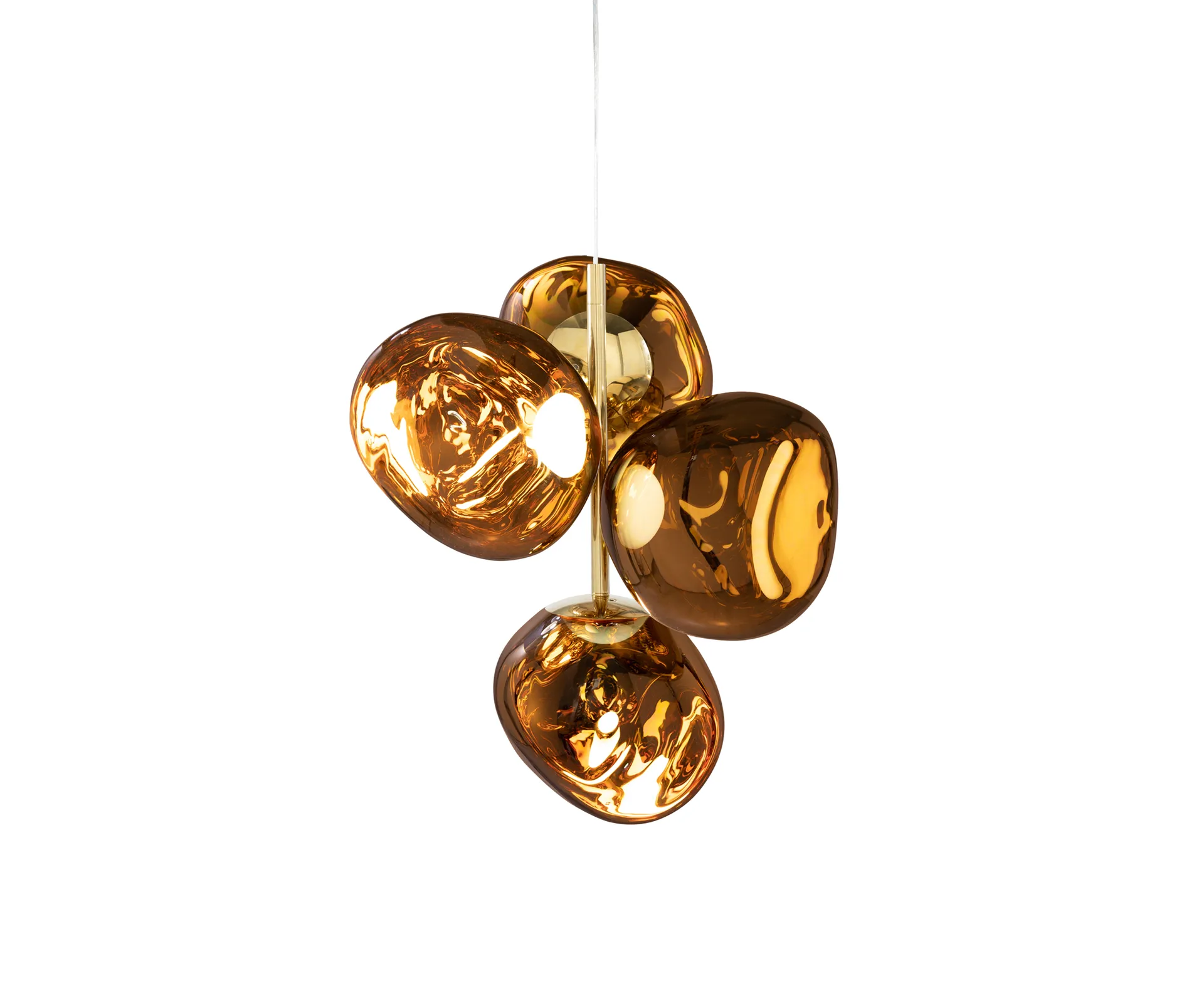 Melt Chandelier mini candelabro de teto LED 63,4 cm, Dourado Tom Dixon