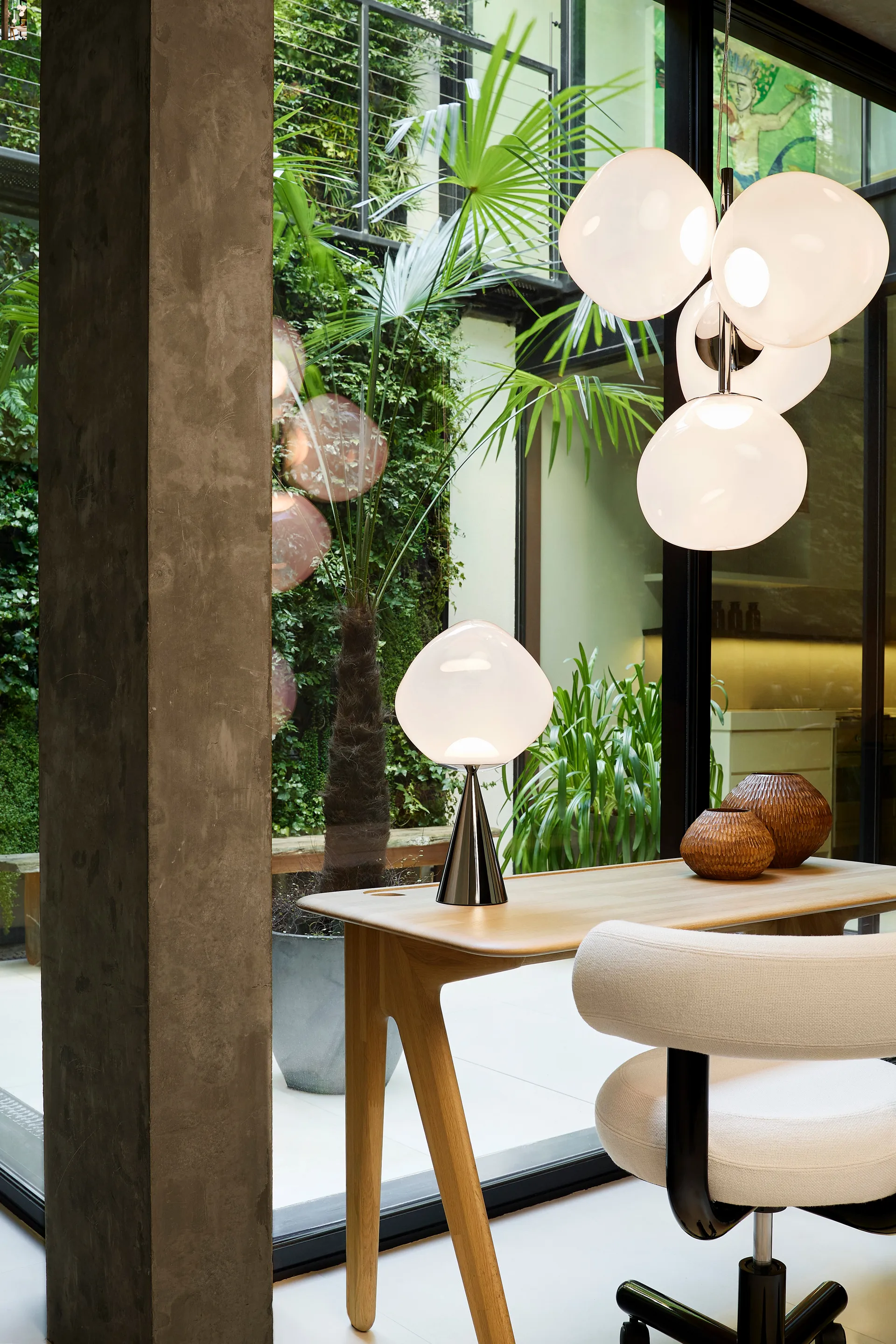 Melt Chandelier mini candelabro de teto LED 63,4 cm, Ópalo-prateado Tom Dixon