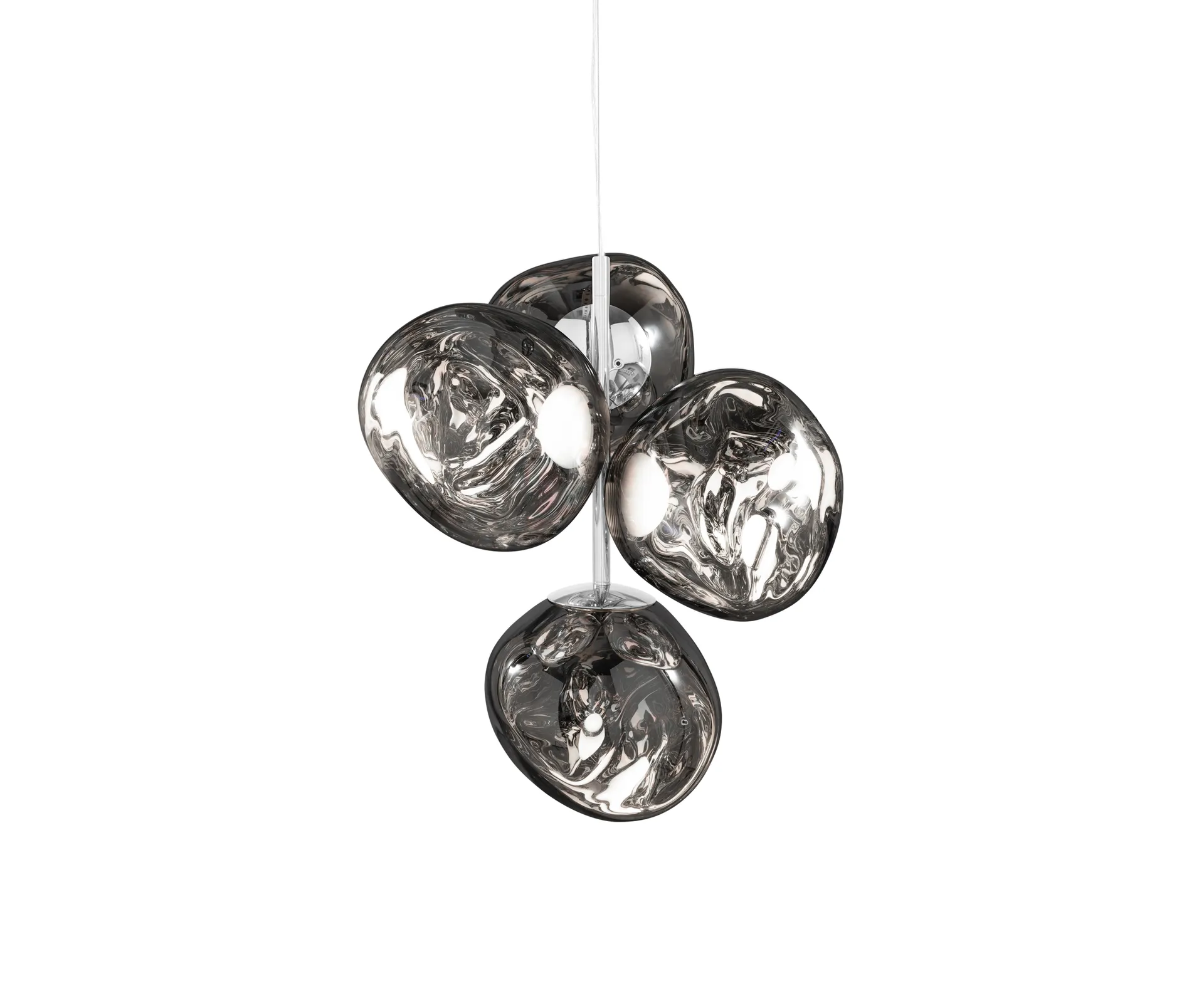 Melt Chandelier mini candelabro de teto LED 63,4 cm, Prateado Tom Dixon