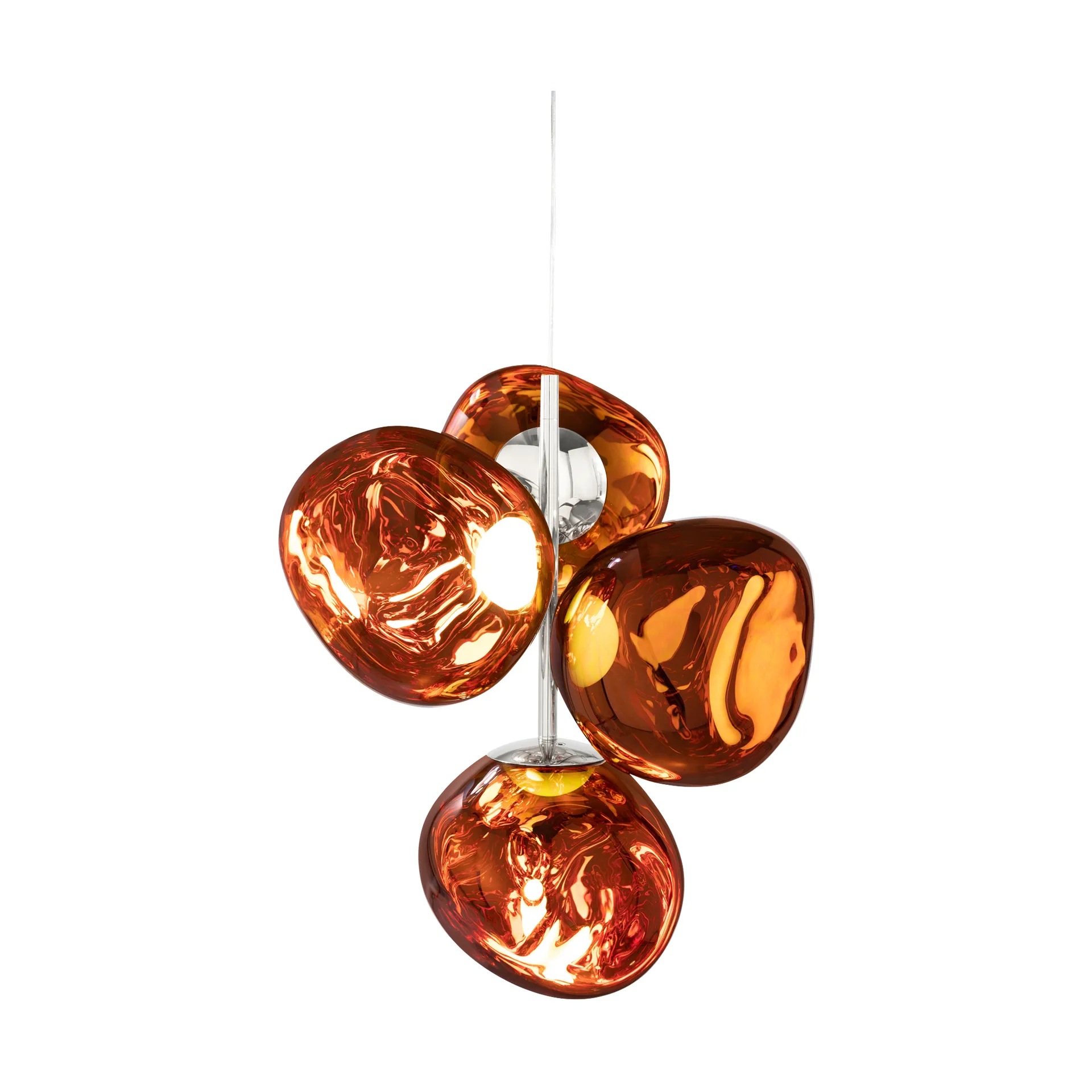 Melt Chandelier pequeno candeeiro de teto LED 103 cm, Cobre Tom Dixon