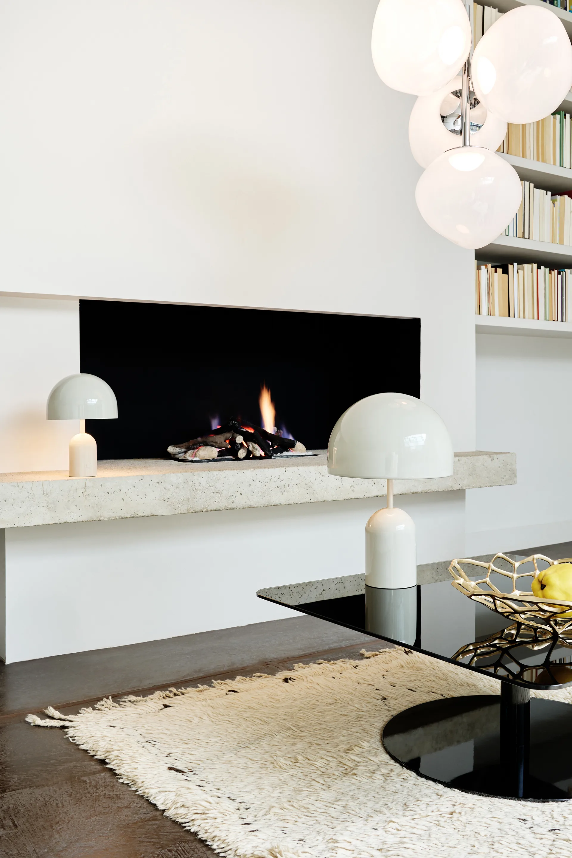 Melt Chandelier pequeno candeeiro de teto LED 103 cm, Ópalo-prateado Tom Dixon