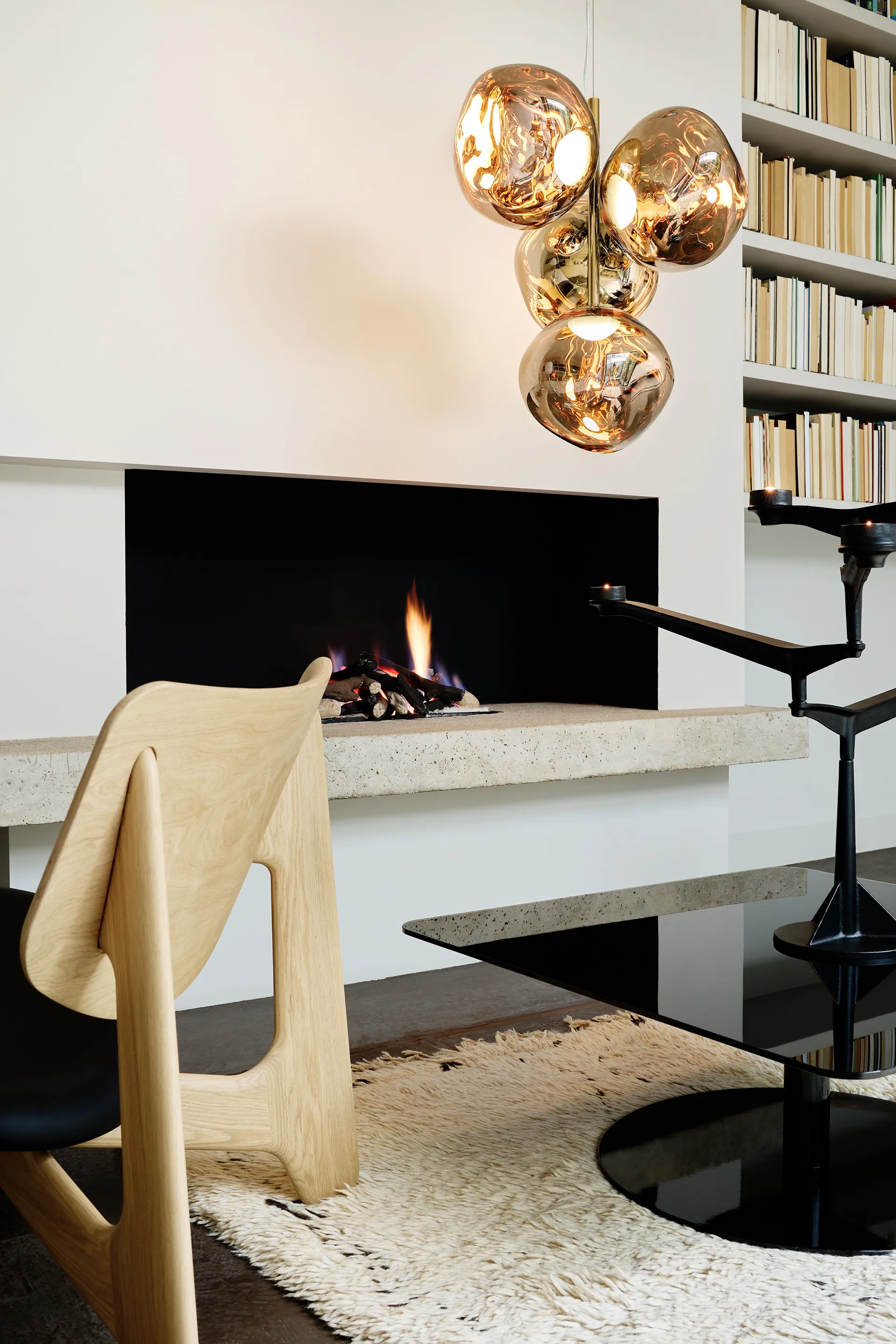 Melt Chandelier pequeno candeeiro de teto LED 103 cm, Ouro Tom Dixon